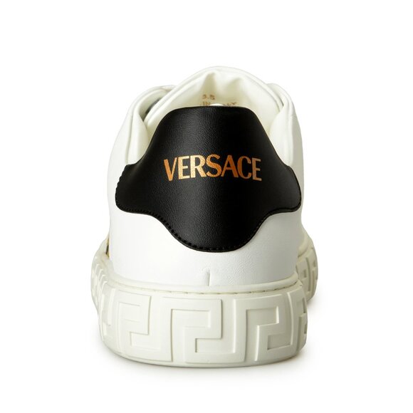 Versace Men\'s Studs & 100% Leather Greeca Stripe Sneakers Shoes US 11.5 IT 44.5 main image 5
